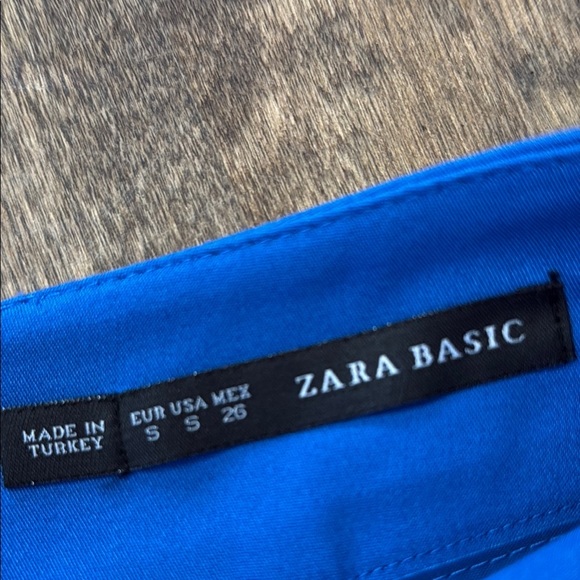 ZARA Electric Blue Stretch Pencil Mini Skirt Size Small - Picture 5 of 7